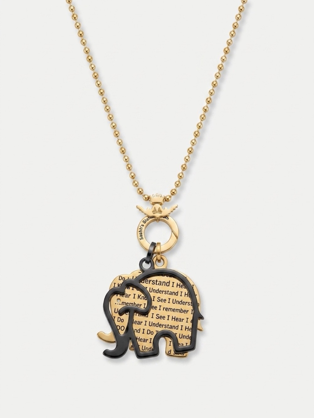 Sasha’s State Of Mind Long Chain Elephant Pendant
